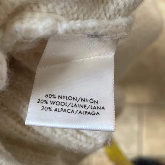 Ann Taylor Small Cream Mid Length Waffle Knit Cardigan Sweater. - Picture 5 of 6